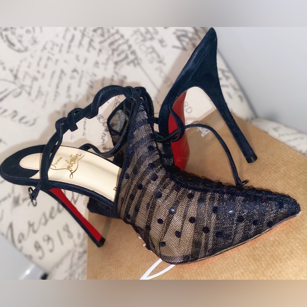 Christian Louboutin Acide 100 Rete/plum Tulle pump